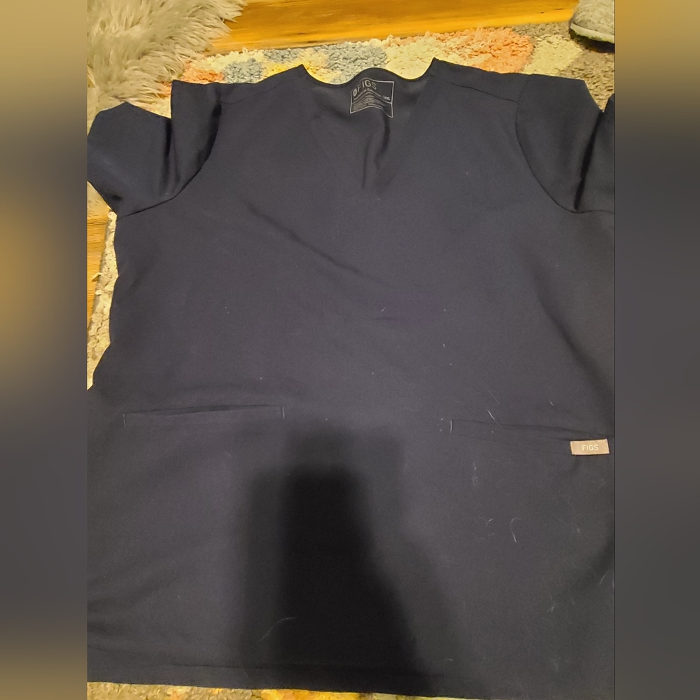 Figs scrub top navy blue